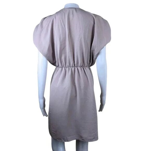 H&M Size 6 Small Light Pink V Neck Short Sleeve Ruffle Elastic Waist Midi Dress - Picture 7 of 8